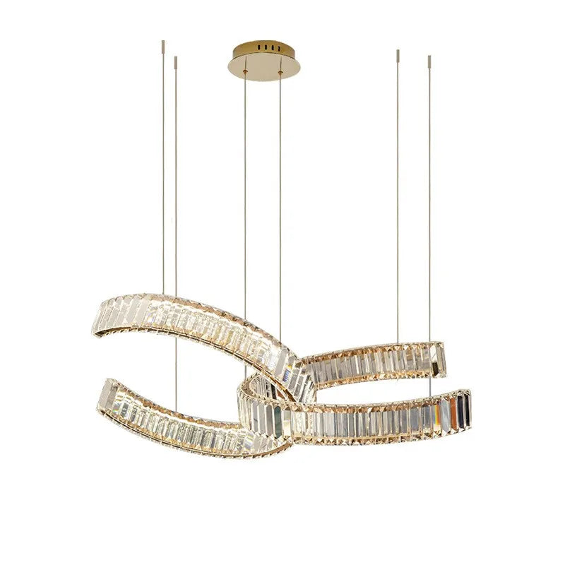 Vintage Iron Chandelier with Soft Cloth Lampshades