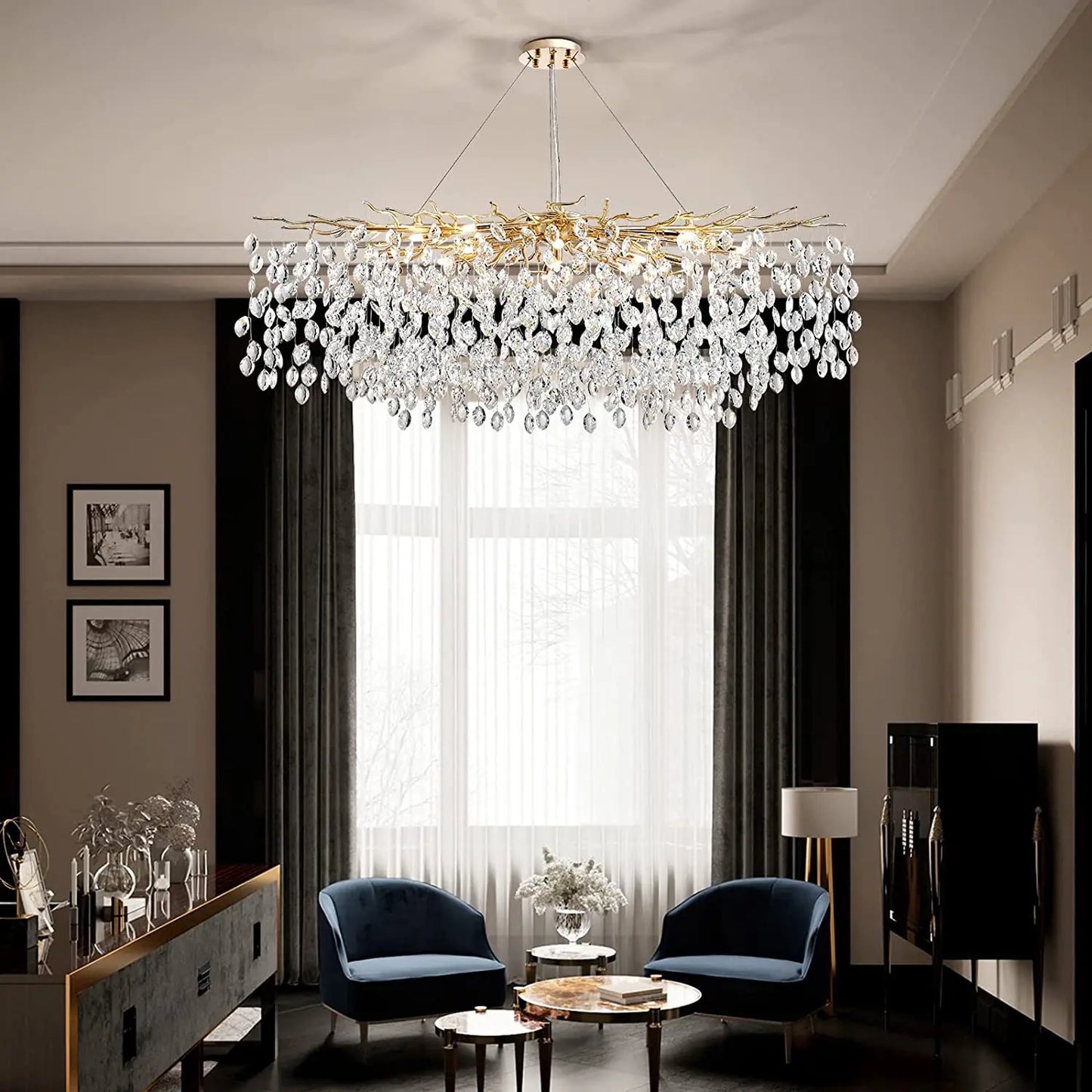 Unique Raindrop Ceiling Pendant Tree Branch Chandelier for a Stunning Dining Room Look