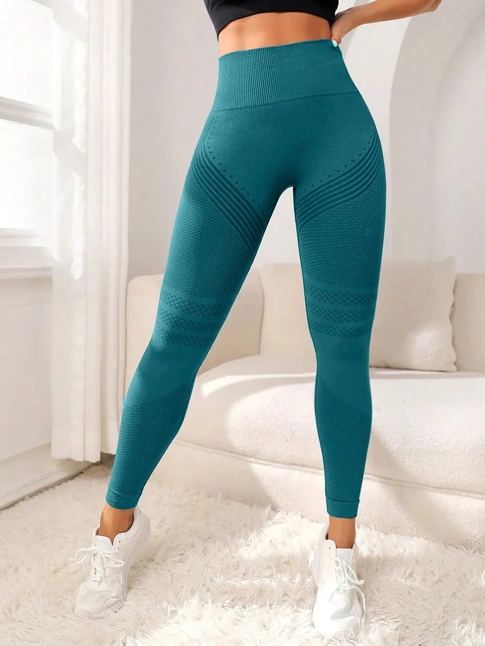 Sculpt & Lift: Women’s High-Waisted Sports Pants with Sexy Lines for Ultimate Fitness & Style!