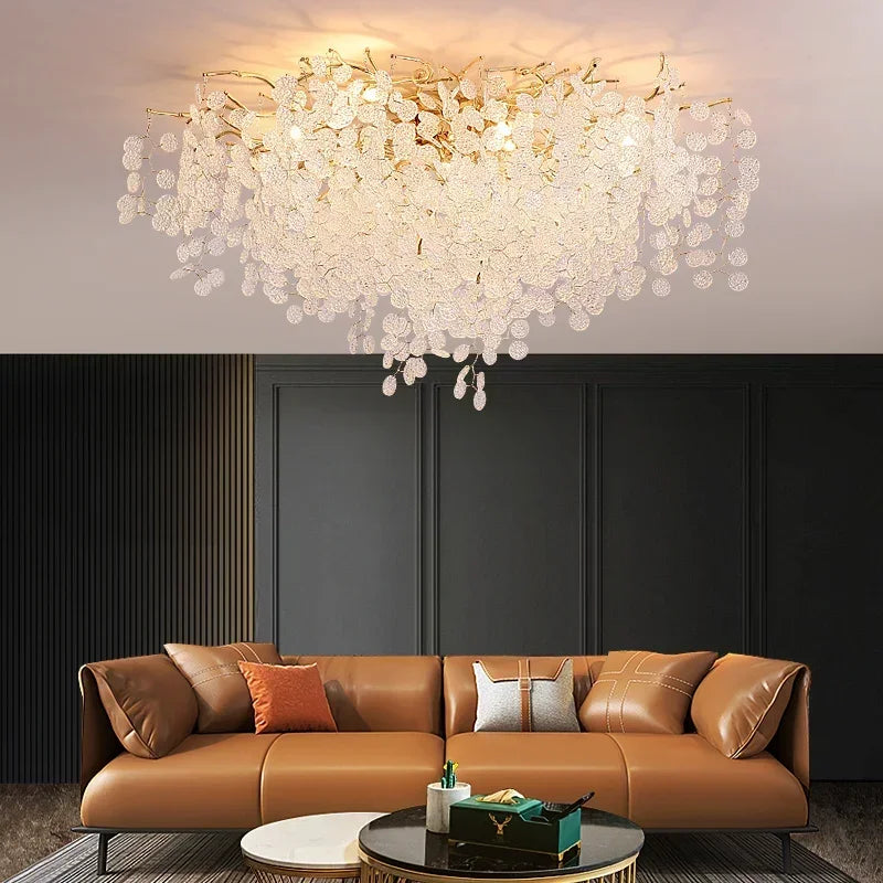 Soft And Stylish Crystal Ceiling Chandelier Lighting for a Perfect Living Room & Home Décor