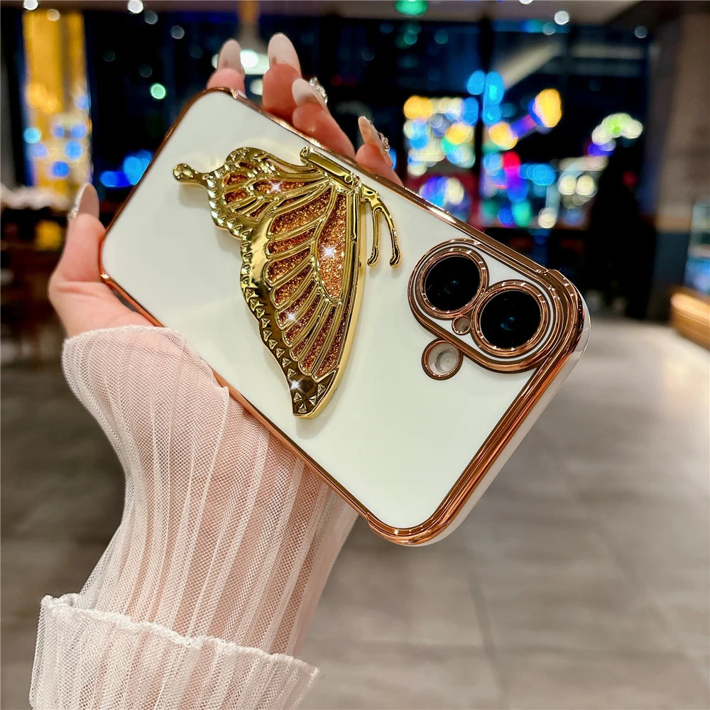 Luxury Butterfly iPhone Case With Stand For iPhone 12 - 17 Pro Max!