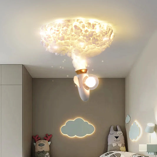 Cloud & Rocket Ceiling Lamp Perfect for Study, Bedroom & Playroom