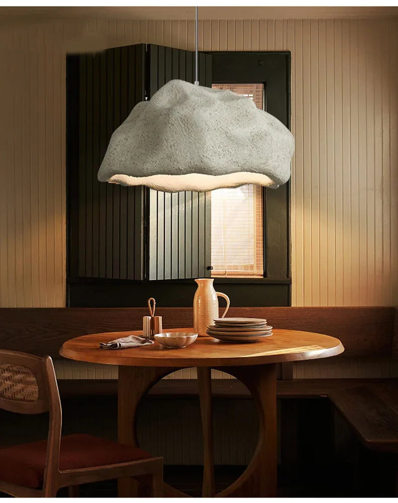 Wabi Sabi LED Pendant Lights With Minimalist Grey & White Hanging Lamps for Living Room, Modern Homes & Restaurants