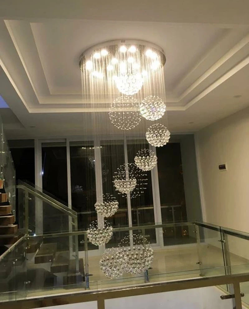 Shimmering Crystal Chandelier  Modern LED Lighting