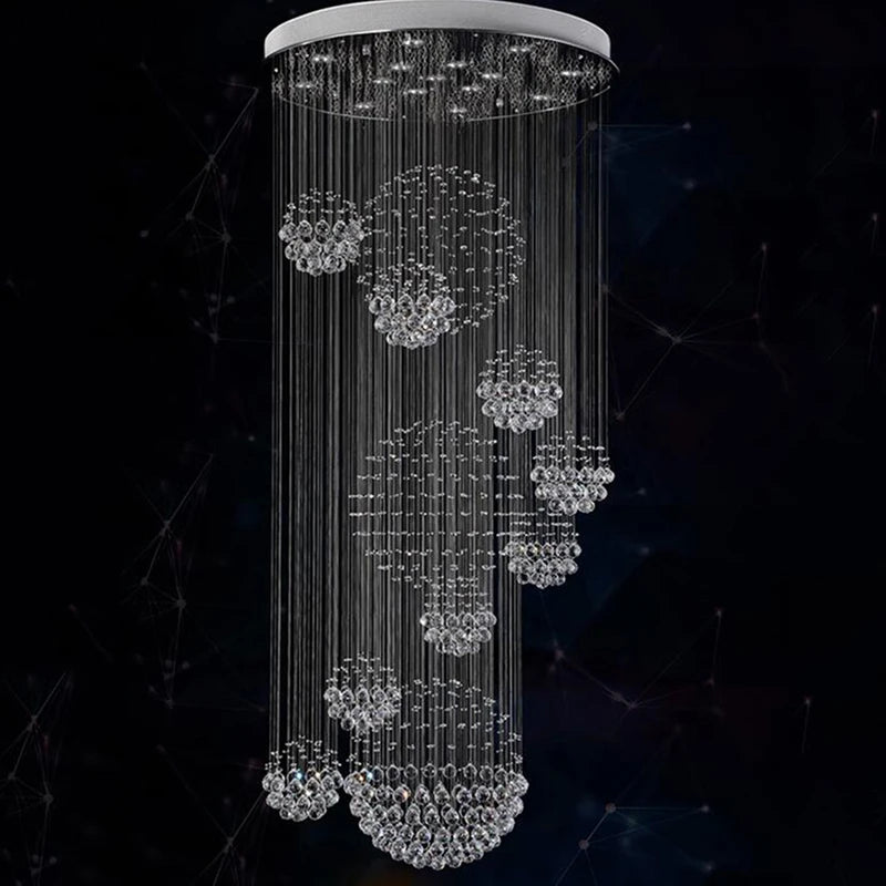 Shimmering Crystal Chandelier  Modern LED Lighting