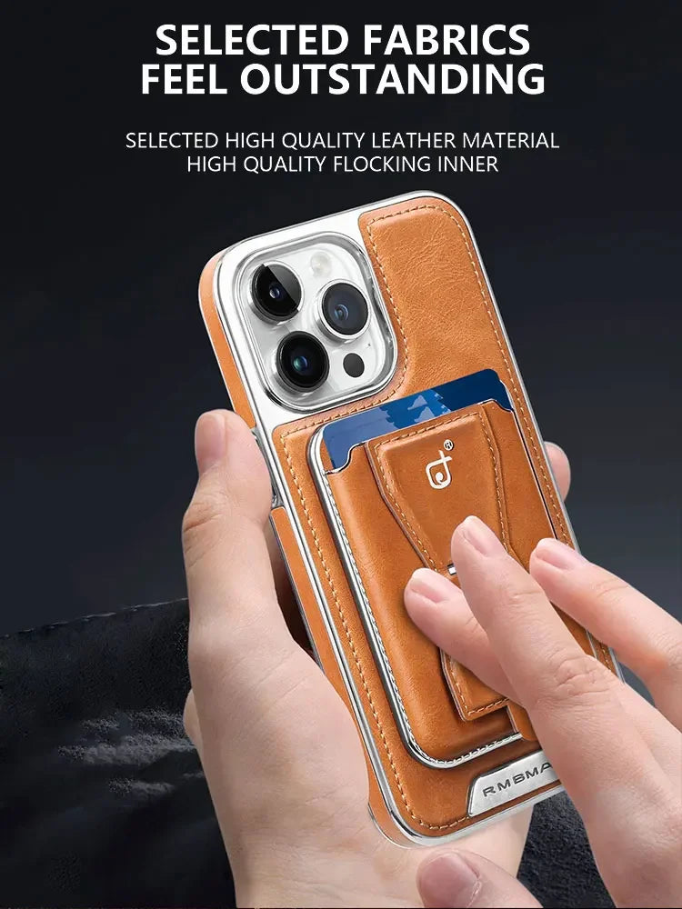 Sleek & Stylish: Leather Wallet Stand Phone Case with Card Holder for iPhone 13, 12, 14, 15 Pro Max & 15 Plus!