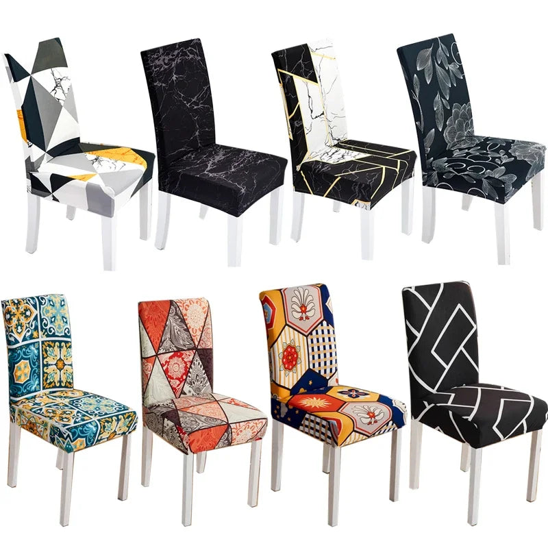Printed Elastic Chair Covers Washable & Stylish for Home, Hotel & Office
