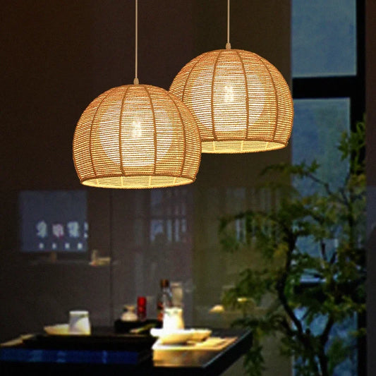 Eco Friendly & Stylish Unique Hand Woven Hemp Rope LED Pendant Lighting for Any Room