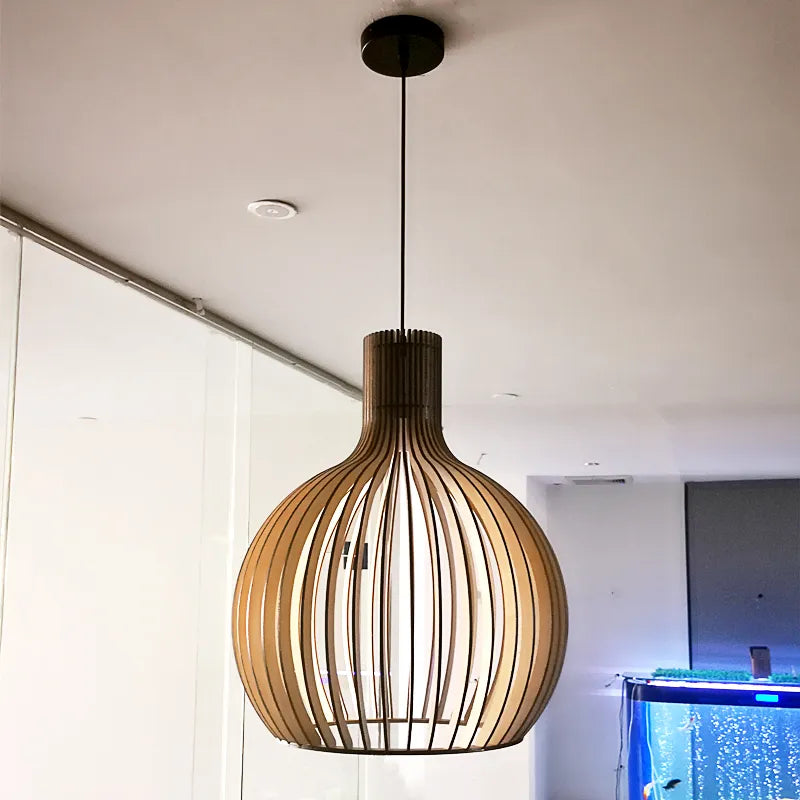 Holland Designer Bamboo Chandeliers with Solid Wood Accents