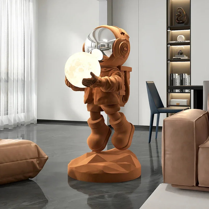 Luminous Astronaut Figurine – Resin Sculpture for Living Room, Bedroom, or Children’s Room Decor