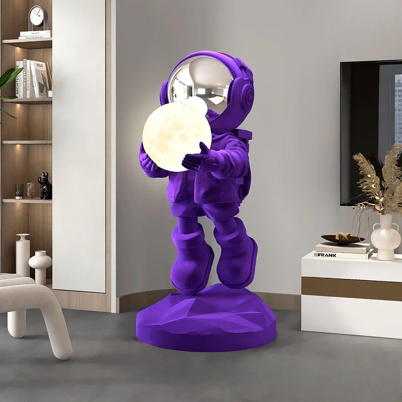 Luminous Astronaut Figurine – Resin Sculpture for Living Room, Bedroom, or Children’s Room Decor