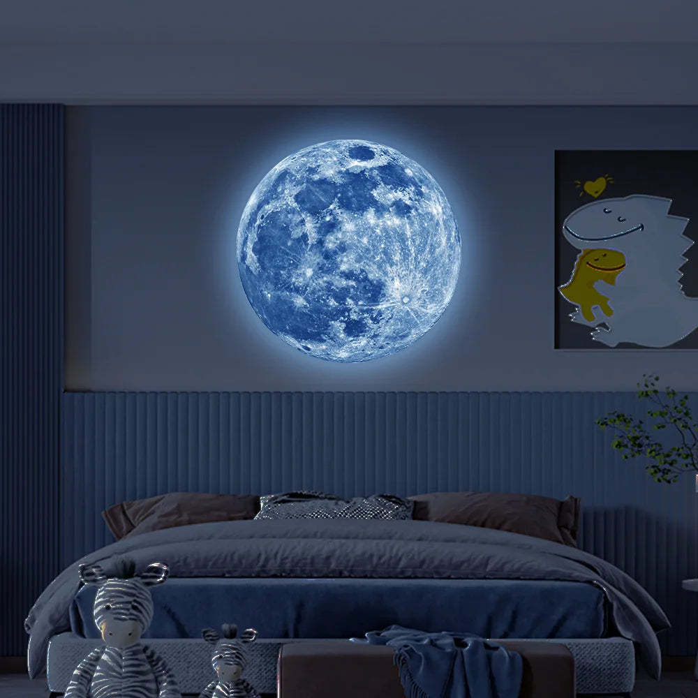 Aesthetic 3D Luminous Moon Glow Wall Sticker