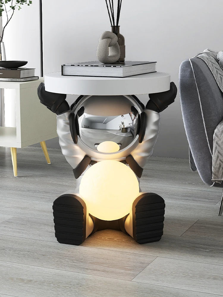 Galactic Charm: Modern Astronaut Side Table for Stylish Interiors!"