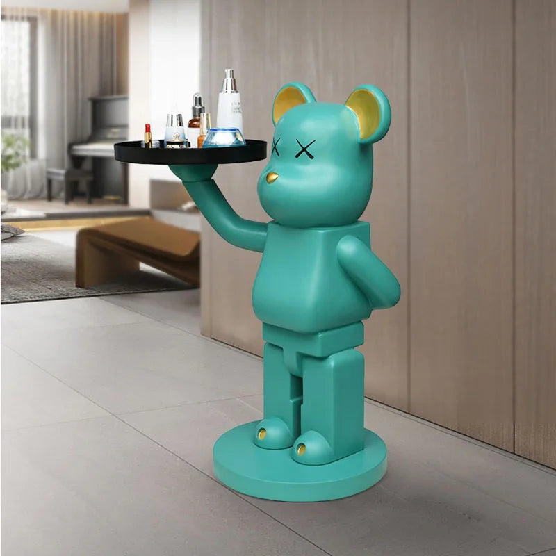 Nordic Bear Tray Coffee Table: Creative Storage & Soft Décor for Your Living Room