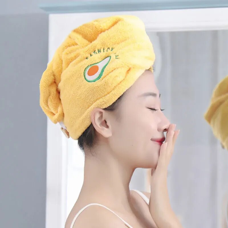 Women Soft Microfiber Bath Hat Towels Quick Dry Hair Cap