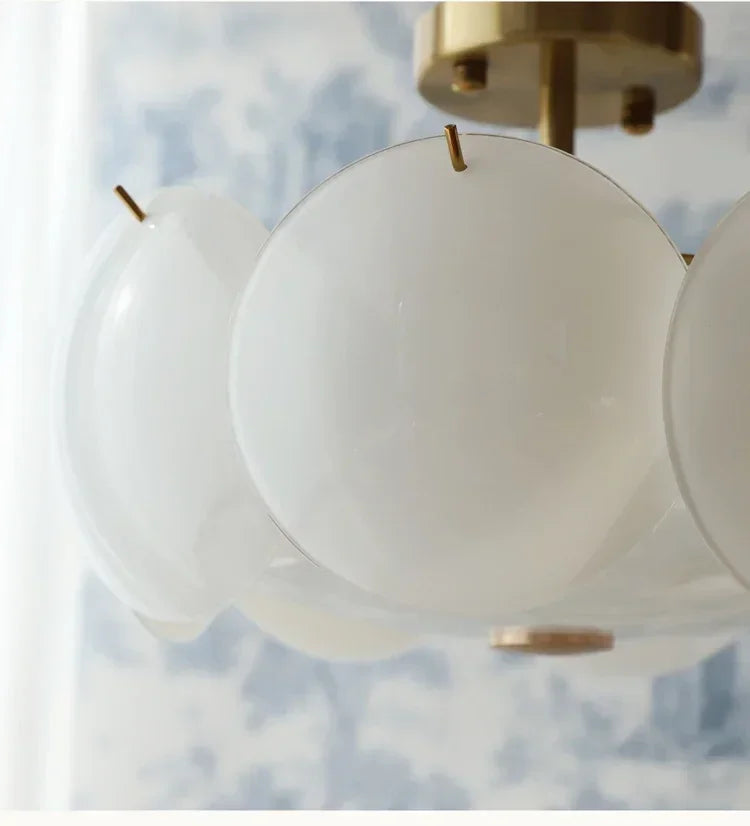 Sleek French Cream Ceiling Chandelier for Bedrooms & Living Rooms