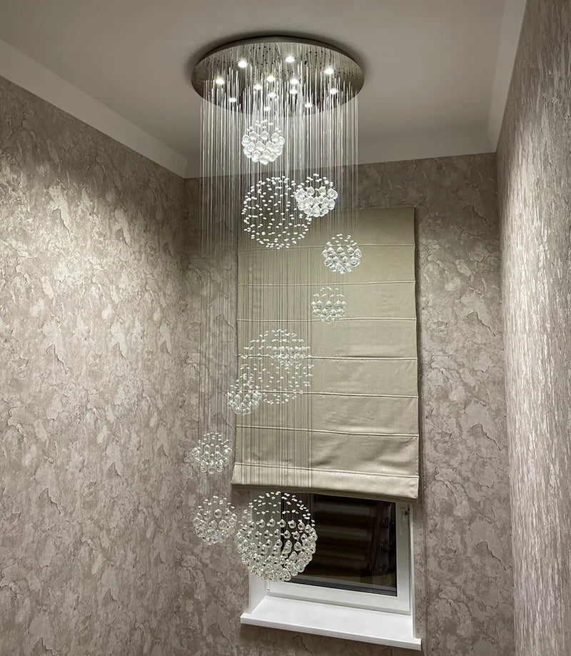 Shimmering Crystal Chandelier  Modern LED Lighting