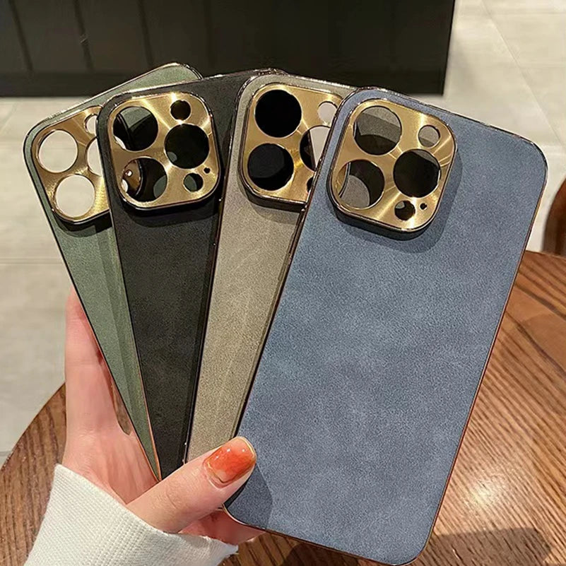Premium SheepSkin Leather Case: Soft, Shockproof Protection for iPhone 15 Pro Max & More!