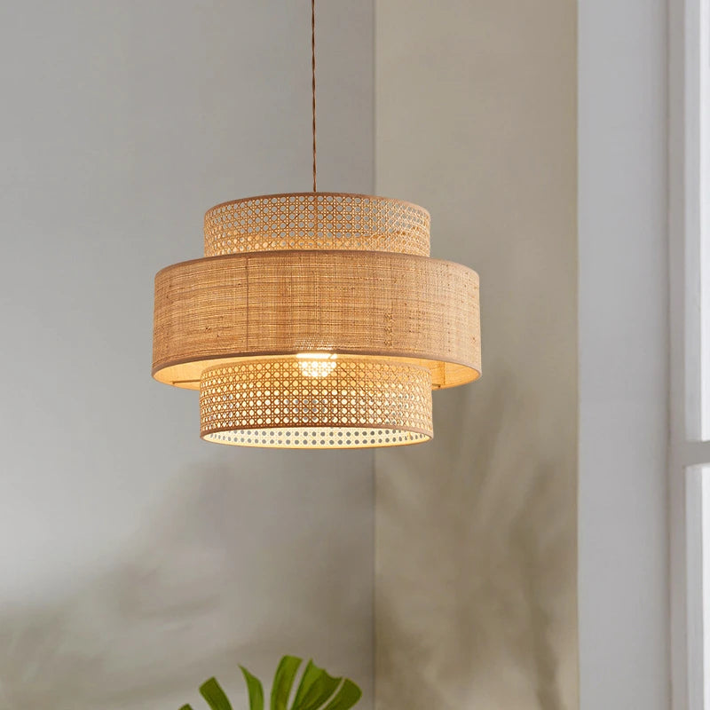 Rattan Chandelier for Kitchen, Dining Room, or Restaurant