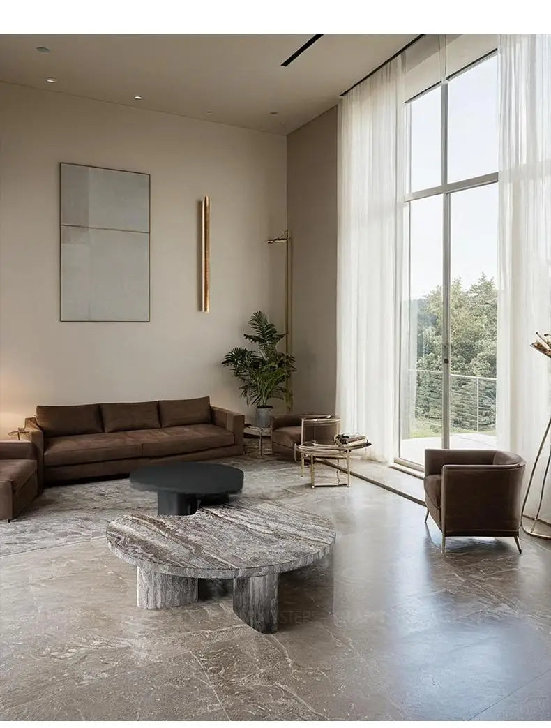 Geometric Marble Coffee Table Set for Modern Living Rooms