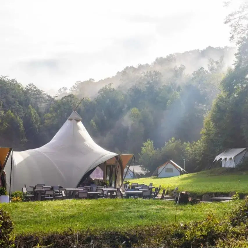 Luxury Outdoor Festival Tent – Eco-Friendly PVC Tensile Membrane Teepee for Stylish Events!