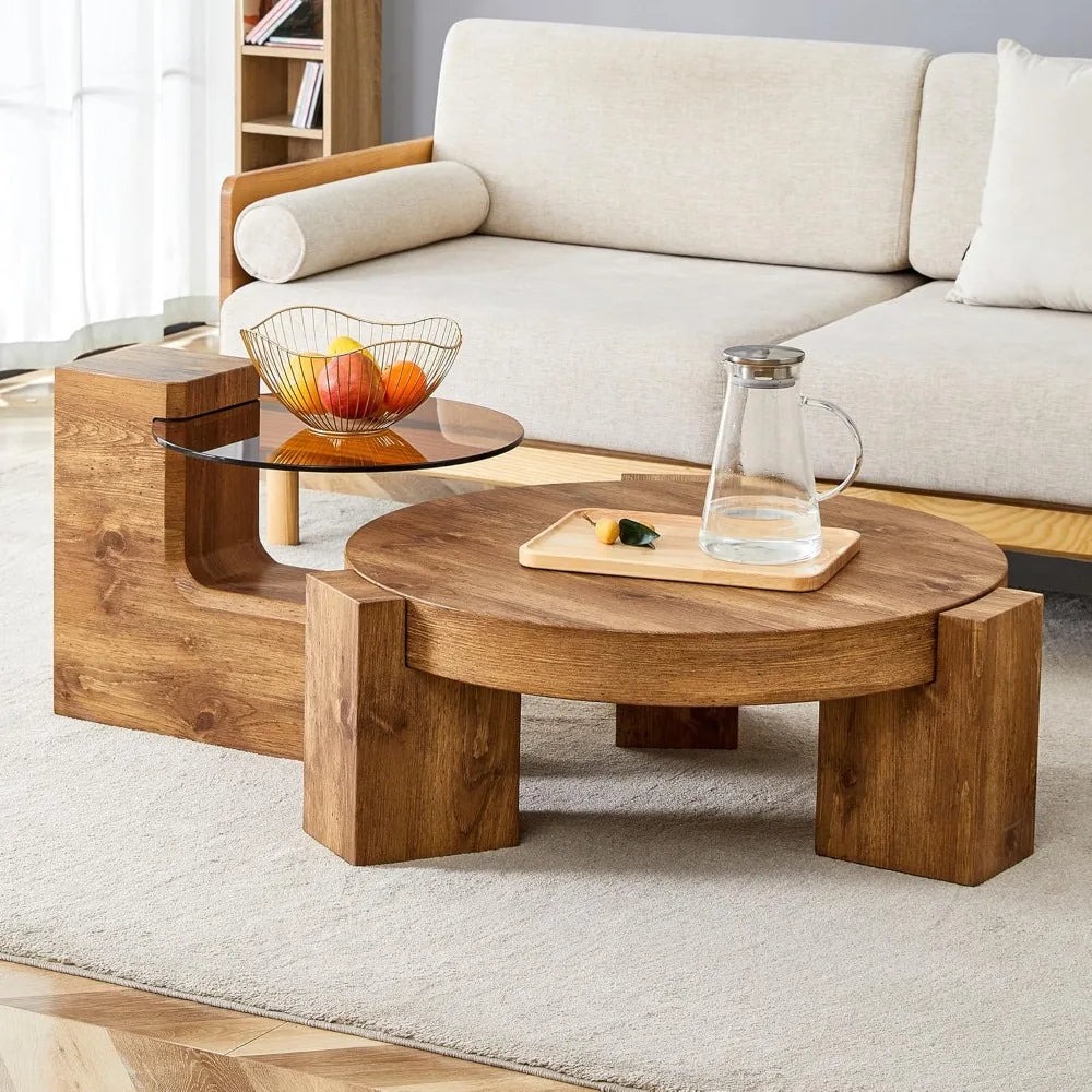 Modern Round Nesting Tables with Sleek MDF Tops for Living Room & Offices