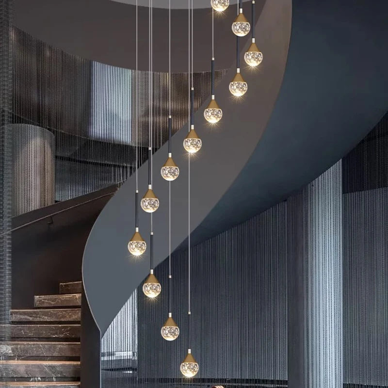 Nordic Crystal Pendant Lamp With Modern Hanging Light Chandelier for Dining & Living Room