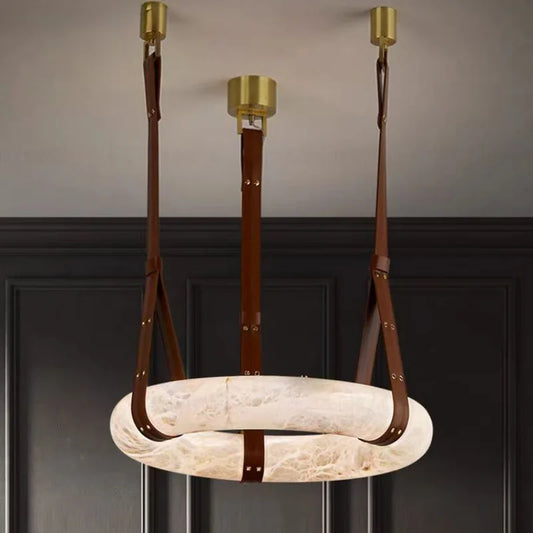 Copper, Leather & Marble Magic – The Ultimate Living Room Pendant Light