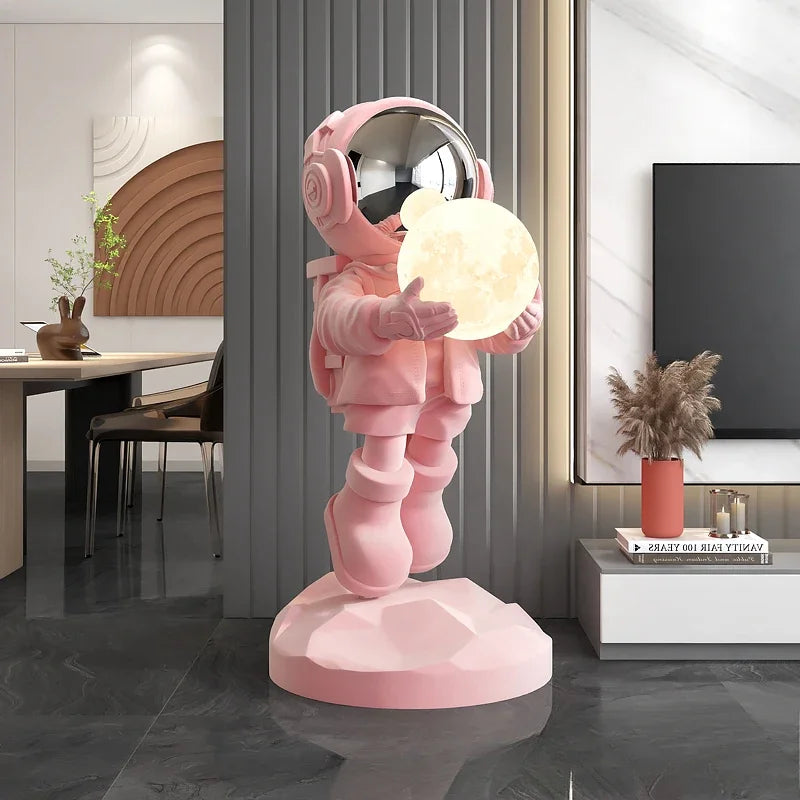 Luminous Astronaut Figurine – Resin Sculpture for Living Room, Bedroom, or Children’s Room Decor