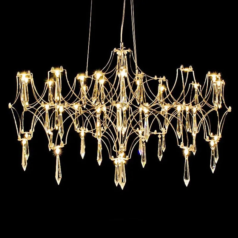 Starry Crystal Chandelier Perfect Ceiling Light for Living Rooms, Duplex Bedrooms, and Hotels