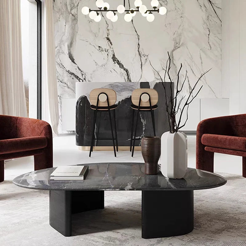Luxury Stone Coffee Table With Natural Venetian Brown Marble for Modern Living & Bedroom Spaces