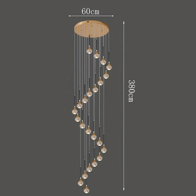 Nordic Crystal Pendant Lamp With Modern Hanging Light Chandelier for Dining & Living Room