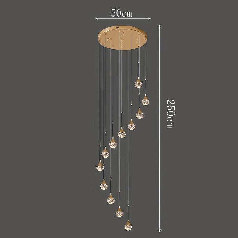 Nordic Crystal Pendant Lamp With Modern Hanging Light Chandelier for Dining & Living Room