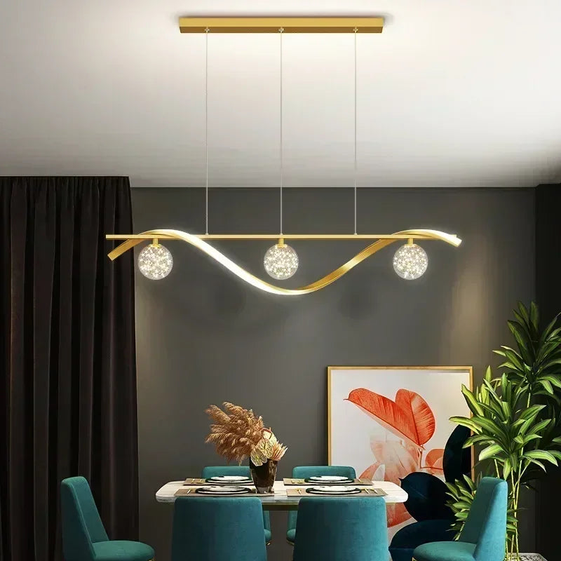 Sleek Glass Ball LED Chandelier for Living Rooms & Kitchens