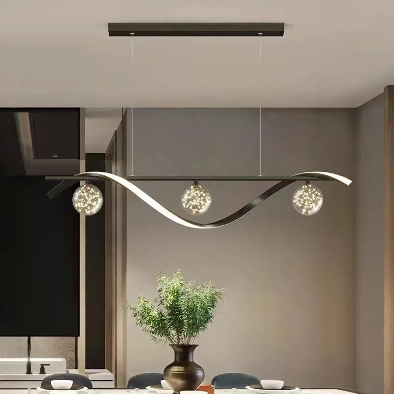 Sleek Glass Ball LED Chandelier for Living Rooms & Kitchens