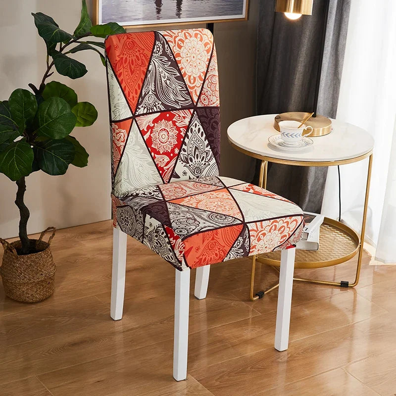 Printed Elastic Chair Covers Washable & Stylish for Home, Hotel & Office