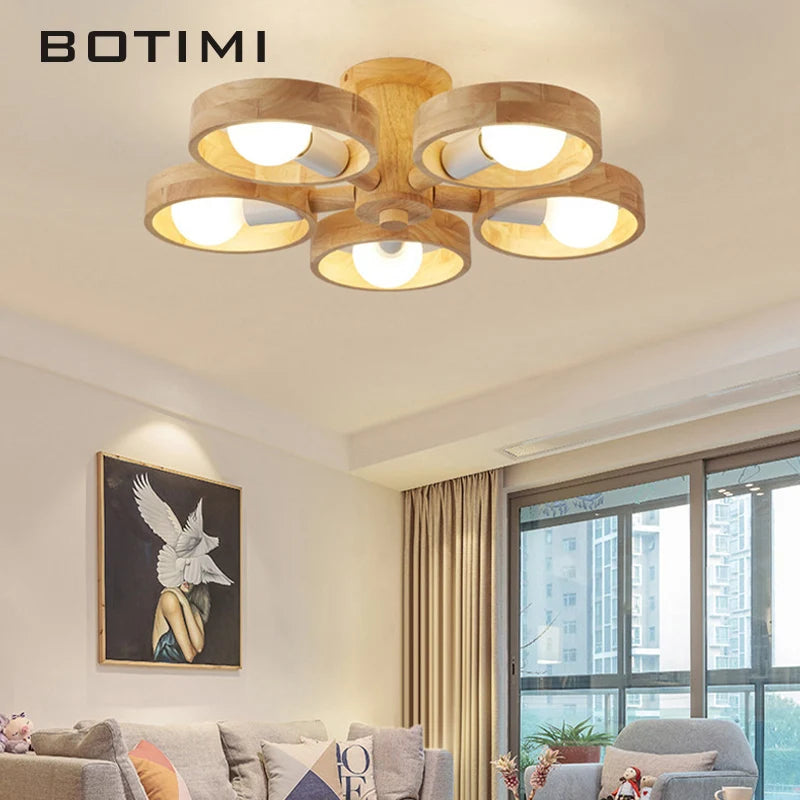 BOTIMI Solid Wood Chandelier for Living Rooms and Bedrooms!