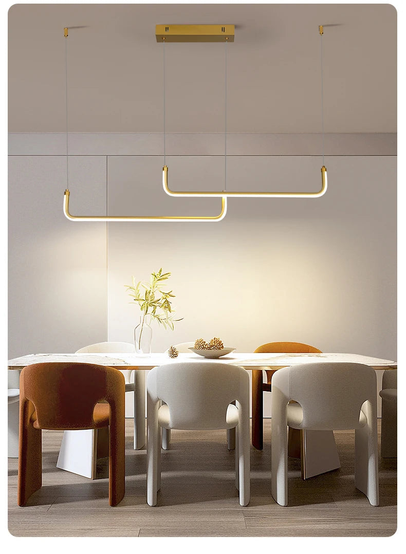 Modern Aluminum LED Chandelier Elegant Pendant Lamp for Dining & Living Rooms