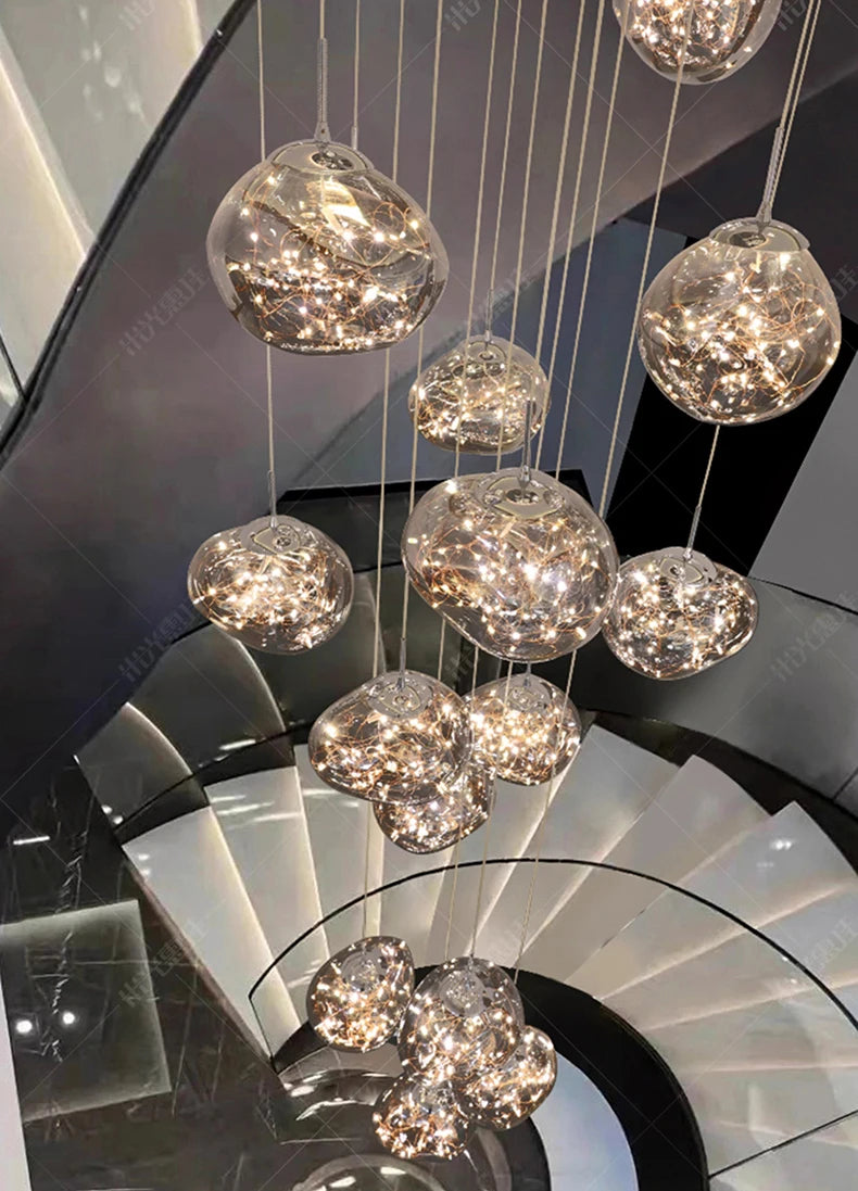 Luxury Crystal Chandelier Perfect Pendant Lighting for Stairs & Living Spaces