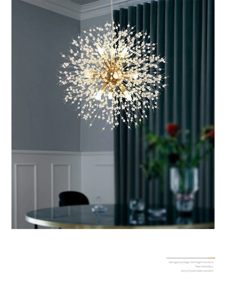Dandelion Crystal Chandelier – Perfect for Stylish Bedrooms & Dining Areas!