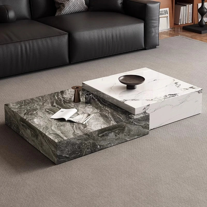 Unique Italian Coffee Table – Rock Slab Light Luxury Design for Contemporary Homes
