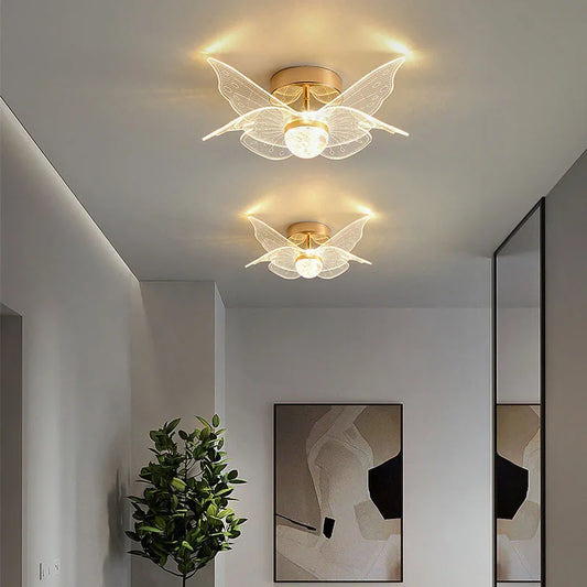 Gold Plafonier Chandelier for Hallways & Entryways