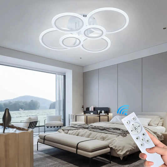 Luxury LED Ring Ceiling Chandelier for Bedroom & Living Room