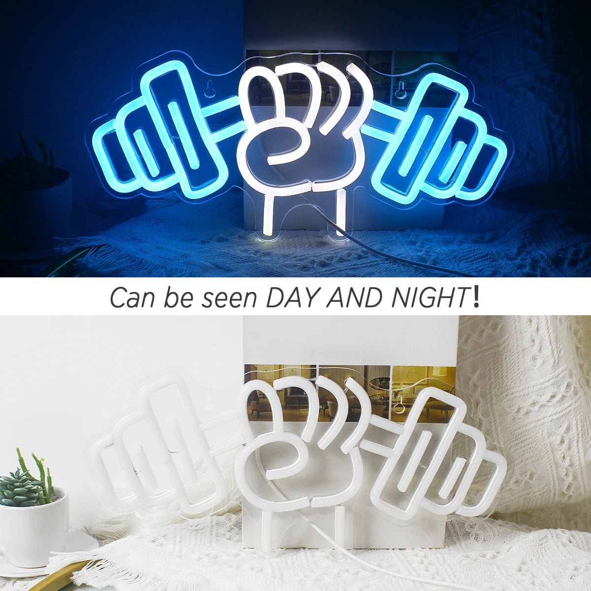 Lift Your Spirit: Barbell Weightlifting Neon Sign - Dumbbell LED Light for Gym Wall Decor & Fitness Gifts!