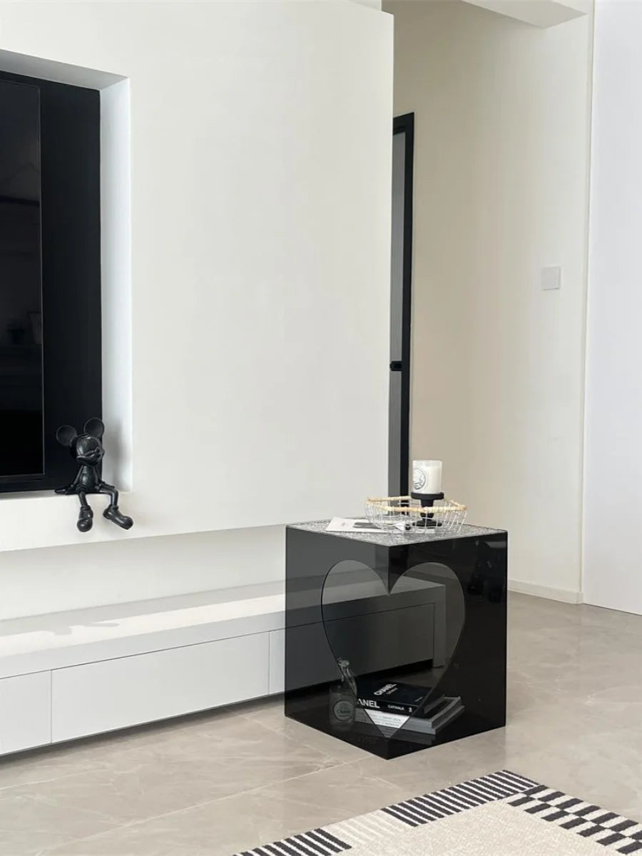 Nordic Light Luxury Acrylic Bedside Table – Minimalist Bedroom & Living Room Storage Cabinet