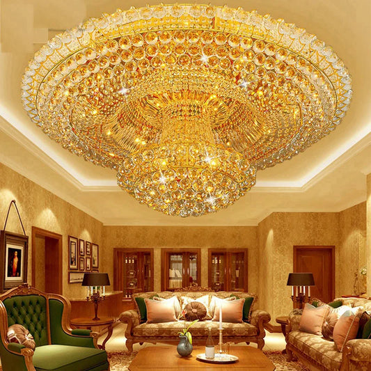 Glamorous Luxury Golden Crystal Chandelier for Elite Spaces