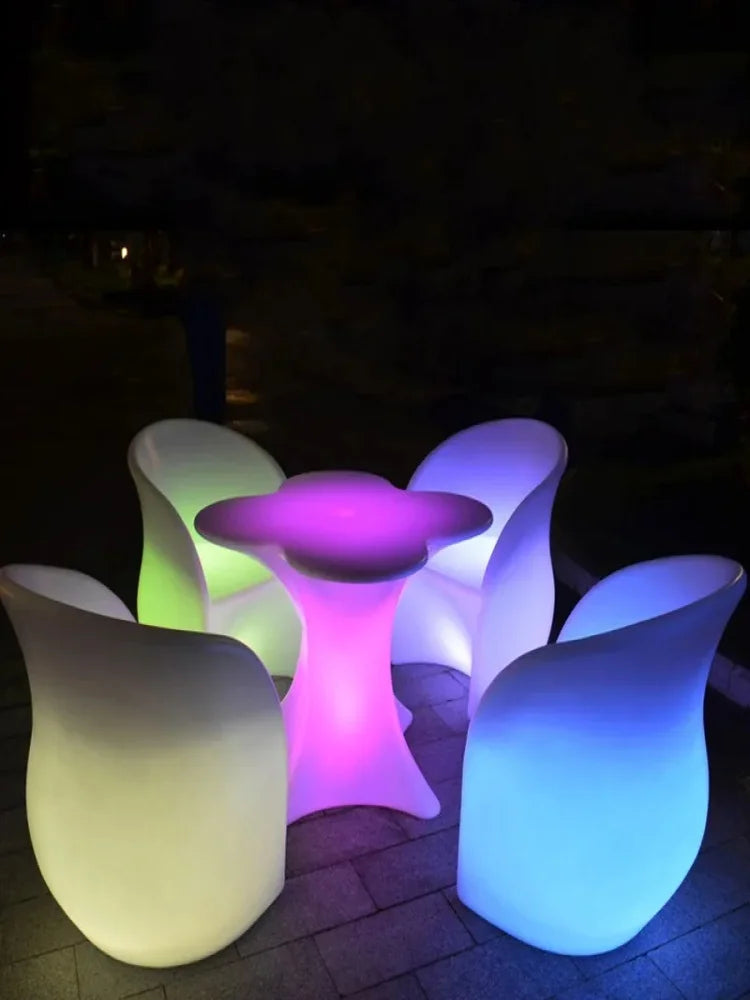 Illuminate Your Space: LED Rechargeable Glowing Armchair for Living Room & Bar
