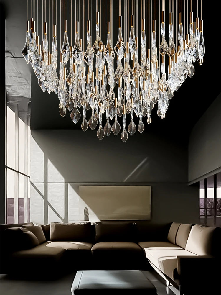 Luxury Villa & Hotel Chandelier – Customizable Glass LED Ceiling Pendant Lighting