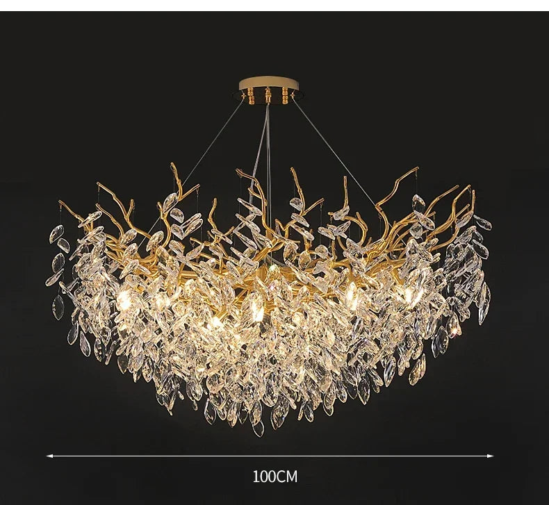 Modern Crystal Chandelier LED Ceiling Pendant Light for Dining, Living & Bedroom Décor