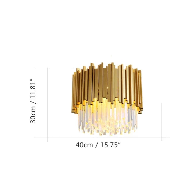 Modern Gold & Black Crystal Chandelier LED Pendant Light for Living Room & Hotel Elegance